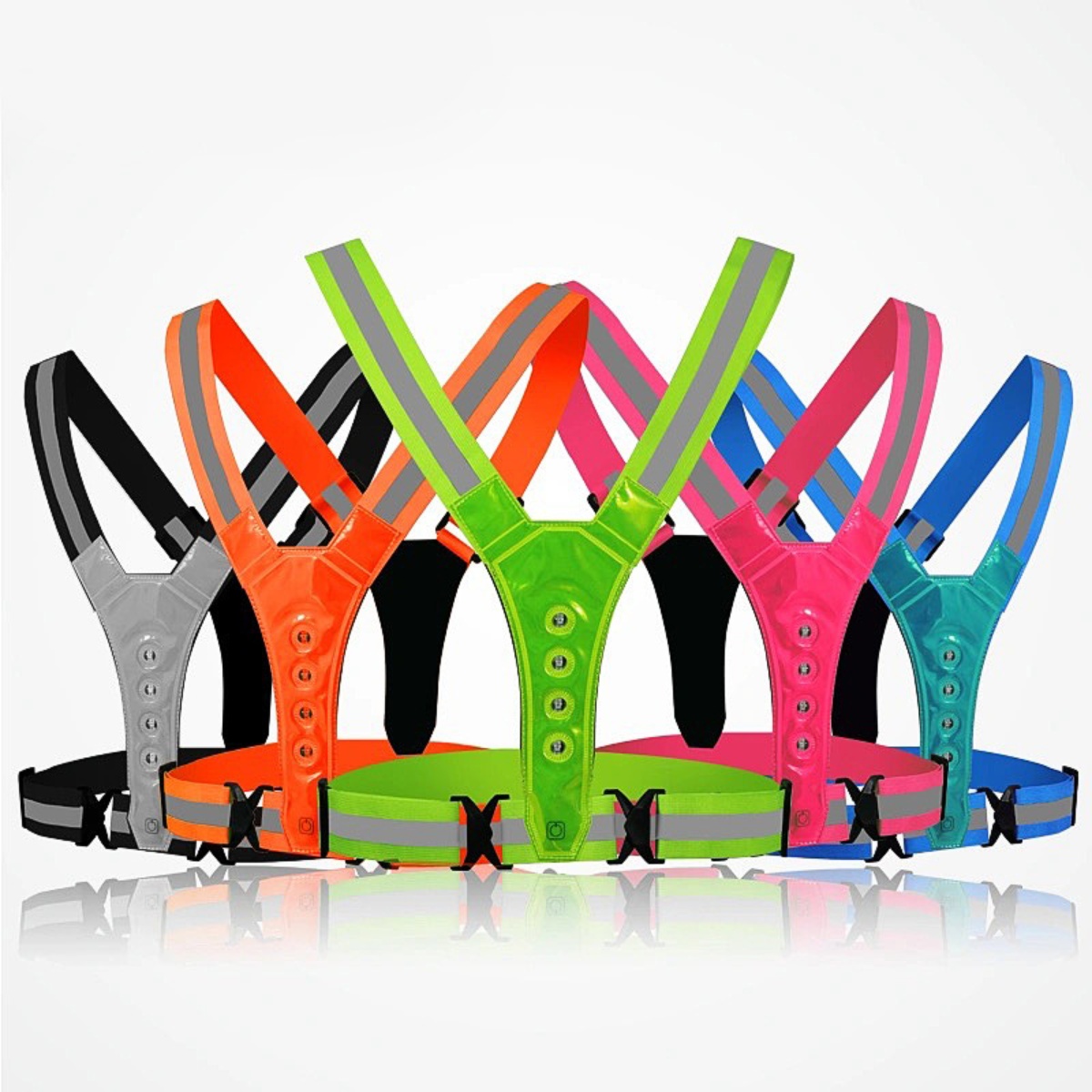 Running Gear Satisfy - Regulowana kamizelka bezpieczeństwa LED do biegania