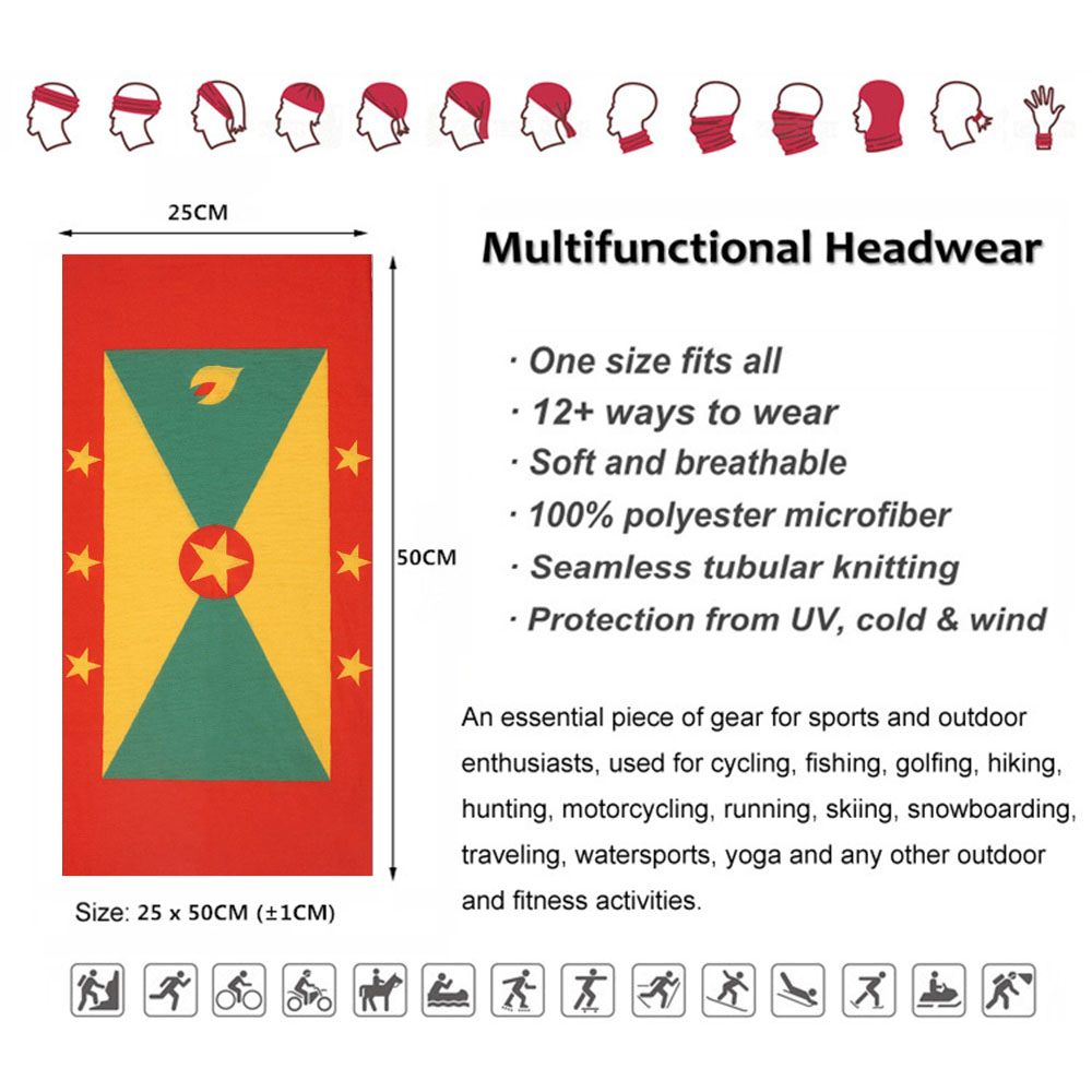 Grenada wzór flagi twarz Banda – Running Gear Headband recenzja i cena